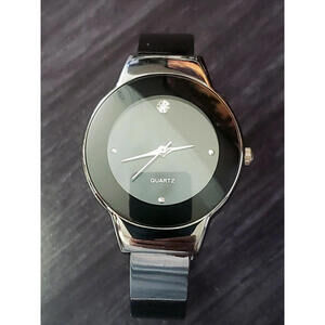 VTG Waltham Lady Black Bold Syle Diamond Dial Bengal‎ Watch